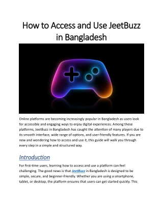 How to Access and Use JeetBuzz in Bangladesh
