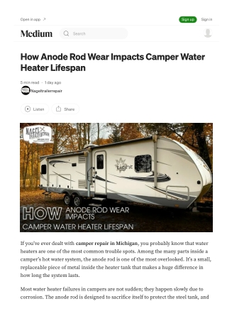 Anode Rod Wear Advice from Camper Repair Michigan Expert
