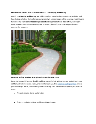 Enhance and Protect Your Outdoors with A2Z Landscaping and Fencing