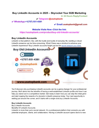 Buy LinkedIn Accounts in 2025 – Skyrocket Your B2B Marketing