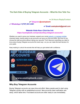 The Dark Side of Buying Telegram Accounts – What No One Tells You
