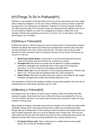 Things to do in Pokhara