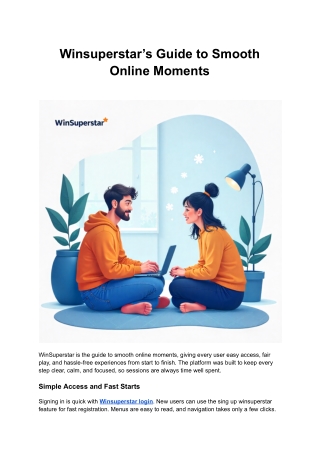 Winsuperstar’s Guide to Smooth Online Moments