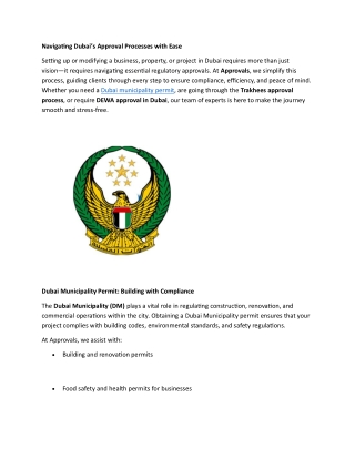 Navigating Dubai’s Approval Processes with Ease