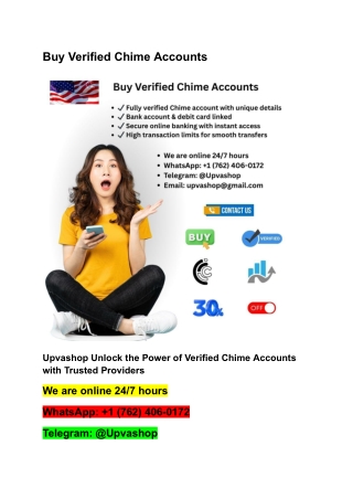 Buy Verified Chime Accounts with Instant Approval – Secure and Easy