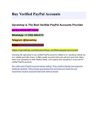 "Instantly Buy Verified PayPal Accounts – Trusted Providers Only!"