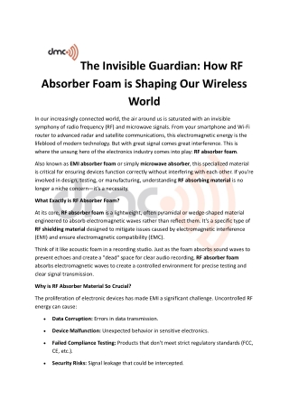 RF Absorber Foam is Shaping Our Wireless World