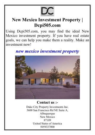 New Mexico Investment Property | Dcpi505.com