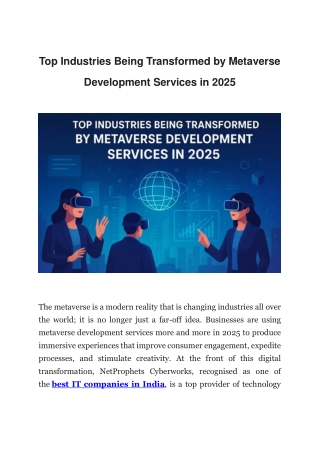Top Industries Being Transformed by Metaverse Development Services in 2025