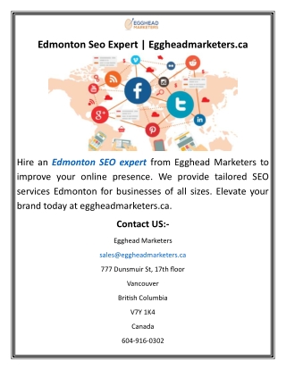 Edmonton Seo Expert  Eggheadmarketers.ca