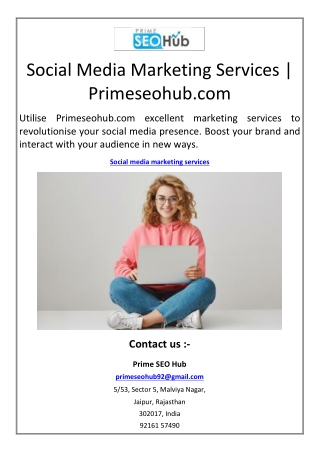 Social Media Marketing Services  Primeseohub.com