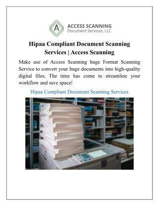 Hipaa Compliant Document Scanning Services | Access Scanning