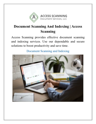 Document Scanning And Indexing | Access Scanning
