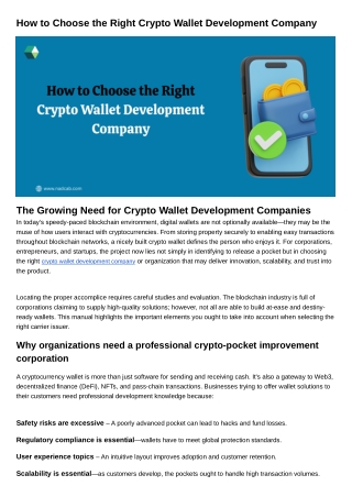 How to Choose the Right Crypto Wallet Development Company