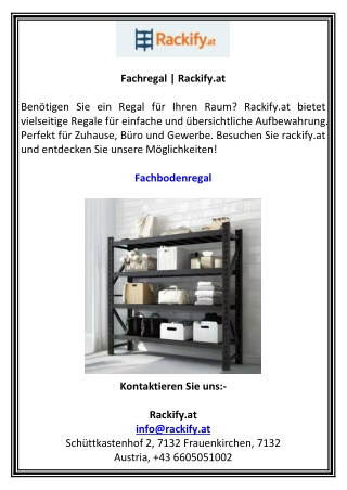 Fachregal  Rackify.at