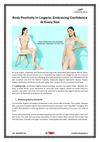 Body Positivity In Lingerie: Embracing Confidence At Every Size