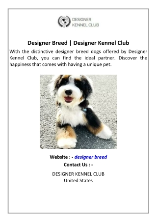 Designer Breed  Designer Kennel Club