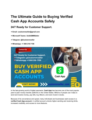 The Ultimate Guide to Buying Verified Cash App Accounts Safely
