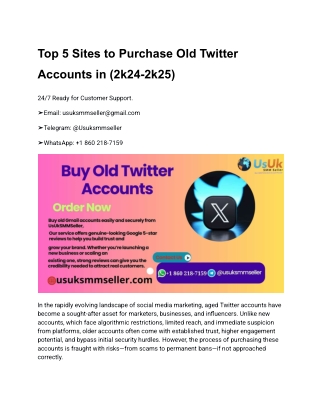Top 5 Sites to Purchase Old Twitter Accounts in (2k24-2k25)