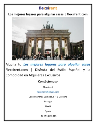 Los mejores lugares para alquilar casas  Flexsirent.com