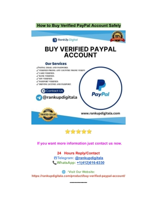 How to Buy Verified PayPal Account Safely (Step-by-Step Guide)