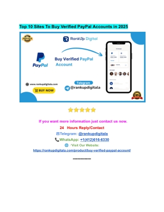 Top 10 Sites To Buy Verified PayPal Accounts in 2026