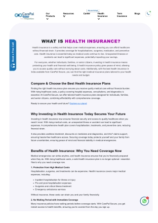 Compare & Choose the Best Health Insurance Plans