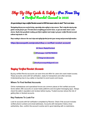 Step-By-Step Guide & Safety _ Pva From Buy a Verified Revolut Account in 2025