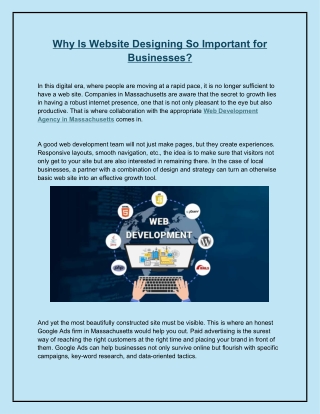 Why Is Website Designing So Important for Businesses