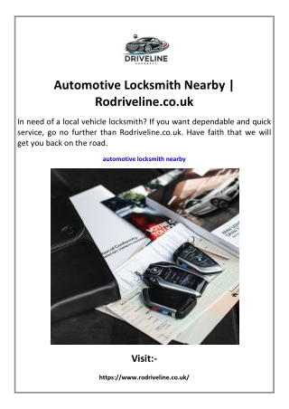Automotive Locksmith Nearby  Rodriveline.co.uk