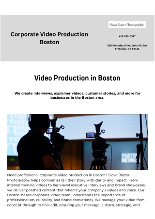 corporate video production boston