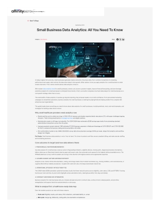 Small Business Data Analytics All You Need to Know