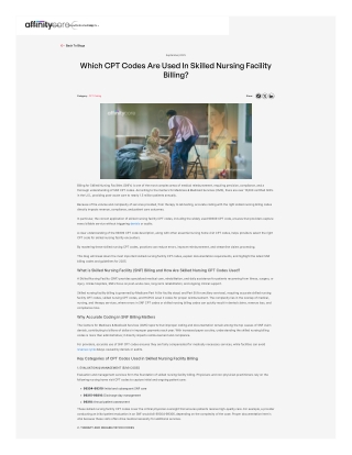 A Comprehensive Guide for Skilled Nursing CPT Codes