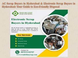 AC Scrap Buyers in Hyderabad & Electronic Scrap Buyers in Hyderabad Your Guide to Eco-Friendly Disposal