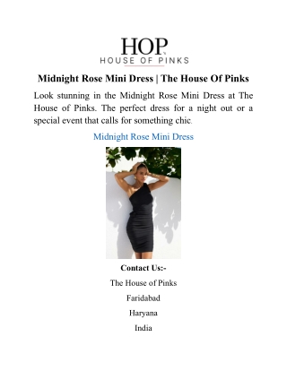 Midnight Rose Mini Dress | The House Of Pinks