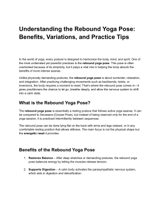 Understanding the Rebound Yoga Pose_