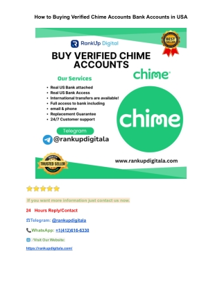 How to Buying Verified Chime Accounts Bank Accounts in USA