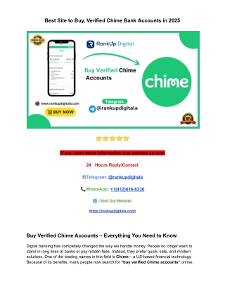 Best Site to Buy  Verified Chime Bank Accounts in 2026
