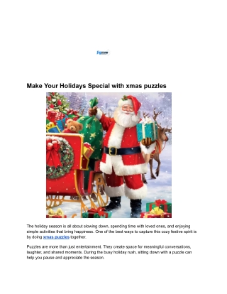 Make Your Holidays Special with xmas puzzles