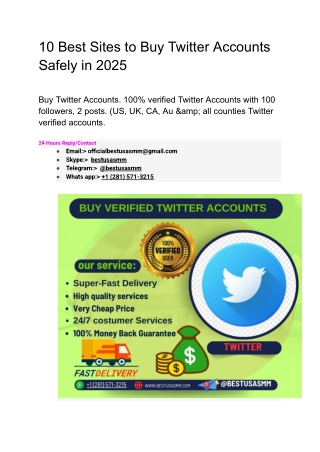 10 Best Sites to Buy Twitter Accounts Safely in 2025