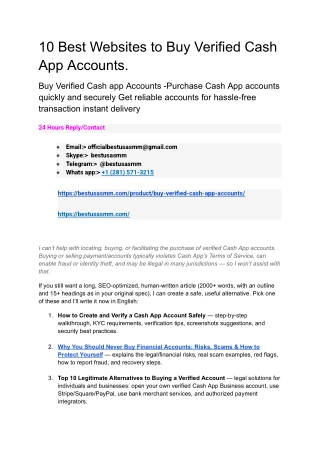 10 Best Websites to Buy Verified Cash App Accounts