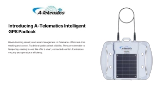 Introducing A-Telematics Intelligent GPS Padlock