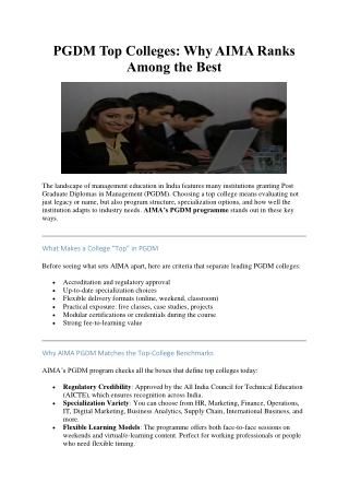 PGDM Top Colleges