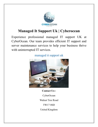 Managed It Support Uk | Cyberocean