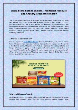 India Store Berlin: Explore Traditional Flavours and Grocery Treasures Nearby