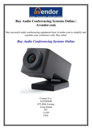Buy Audio Conferencing Systems Online Avendor.com