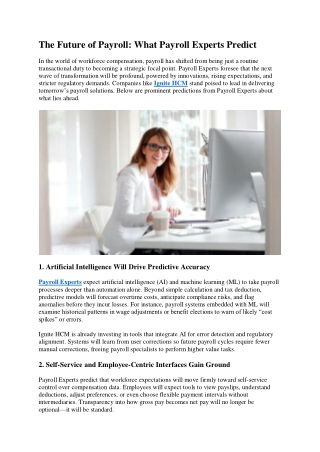 The Future of Payroll What Payroll Experts Predict 1