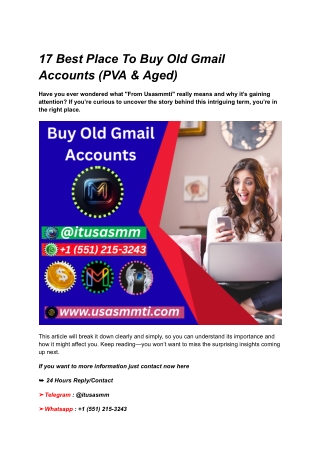 17 Best Place To Buy Old Gmail Accounts (PVA & Aged)