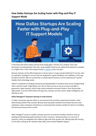 How Dallas Startups Are Scaling Faster with Plug