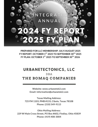 FY 2025 - 2026, Urbanetectonics, LLC.  The Nexus Report: